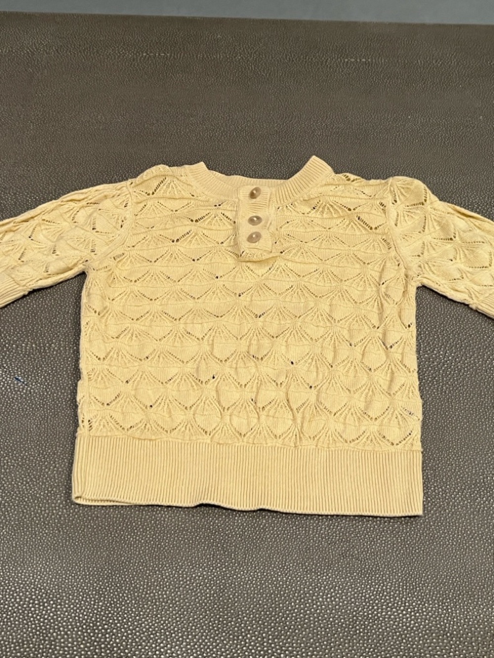 Misha And Puff Cream Knit Henley Cardigan